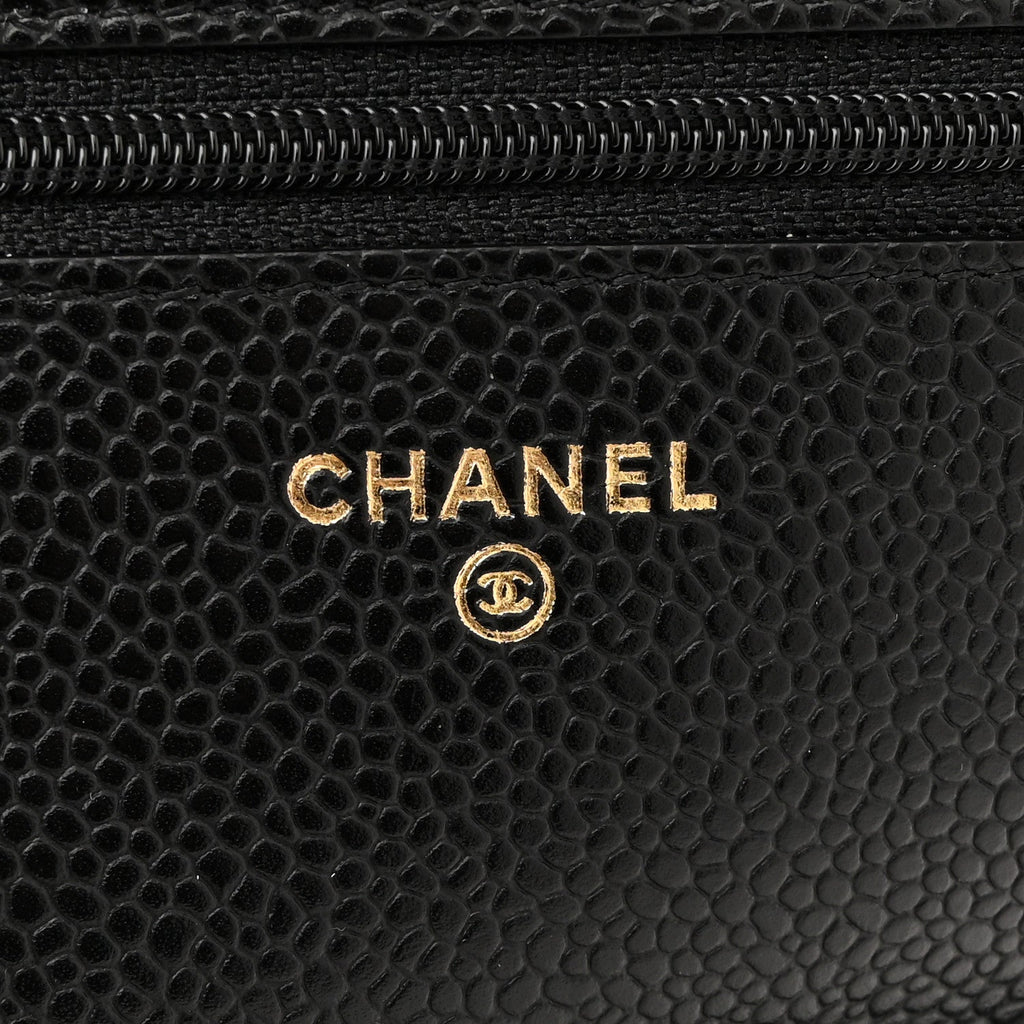Caviar Quilted Wallet On Chain WOC Black