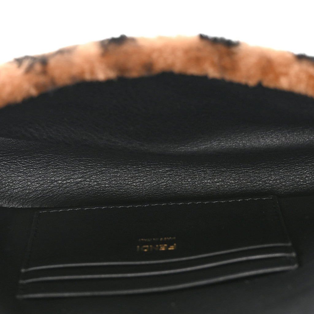 Shearling Vitello Dolce Macro FF 1974 Mini Tobacco Black