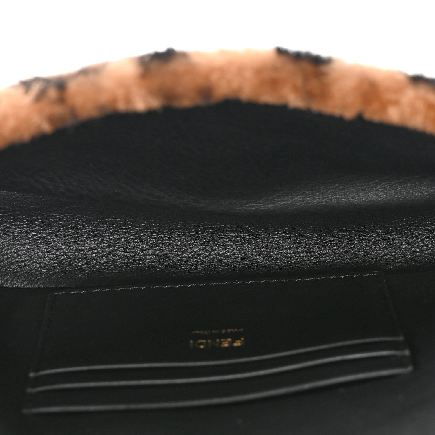 Shearling Vitello Dolce Macro FF 1974 Mini Tobacco Black