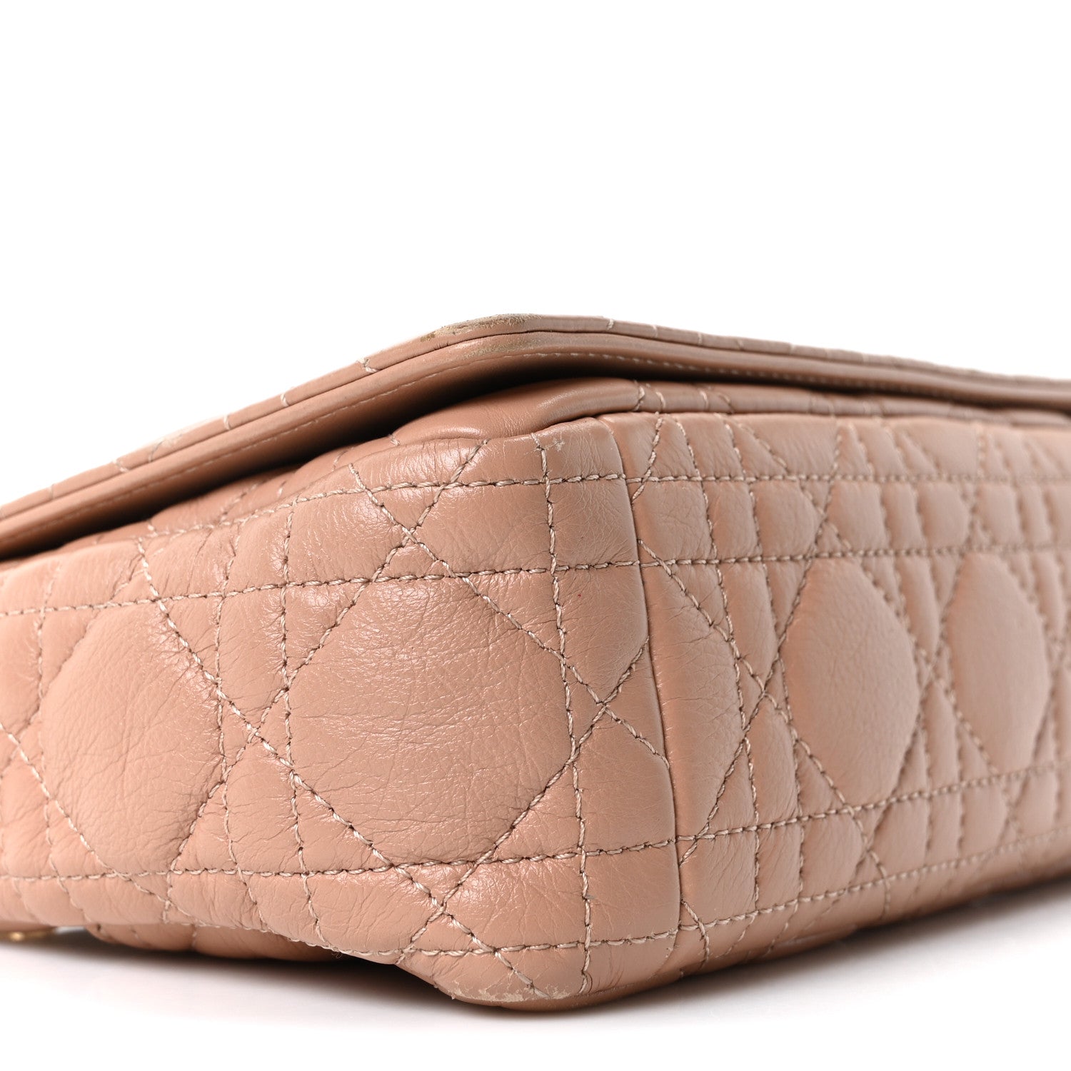 Calfskin Cannage Small Caro Bag Rose De Vents