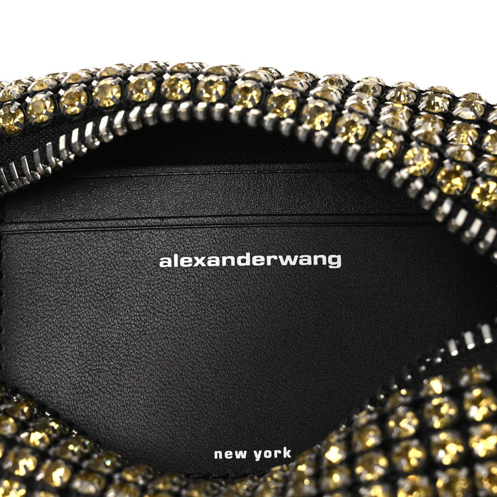 Mesh Crystal Rhinestone Medium Heiress Pouch Porcelain