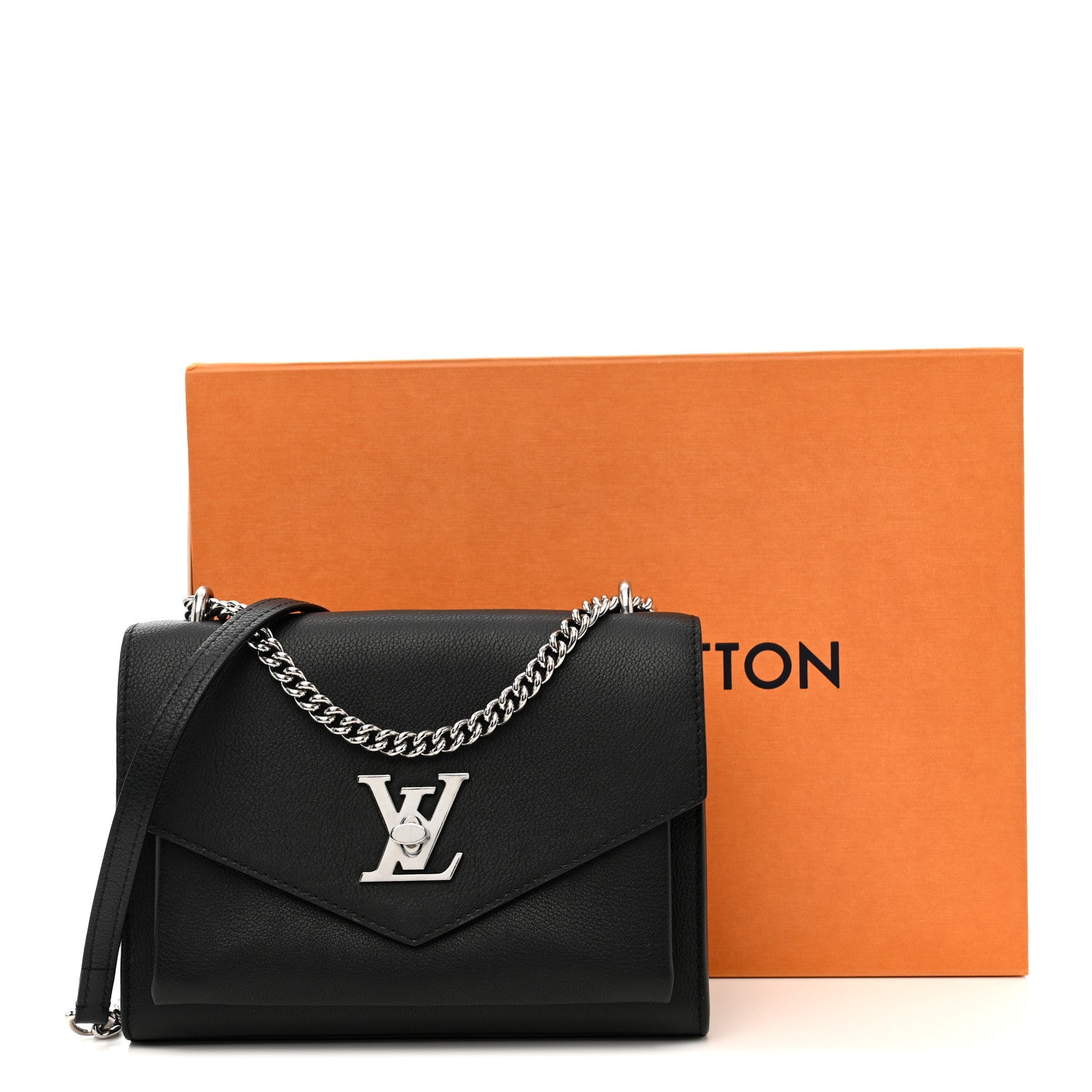 Soft Calfskin Mylockme Chain Bag BB Black