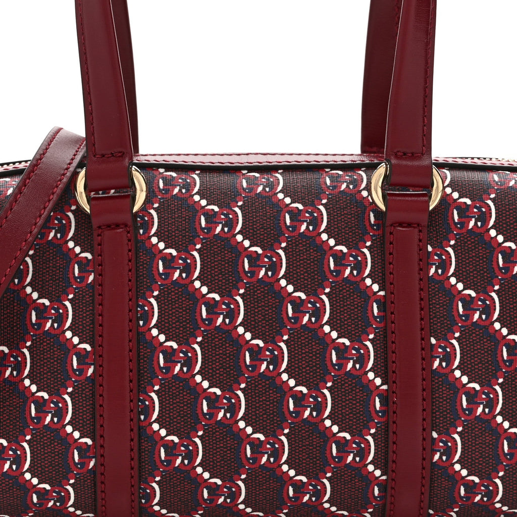 GG Shadow Monogram Ophidia Top Handle Bowler Bag  Rosso Ancora Red