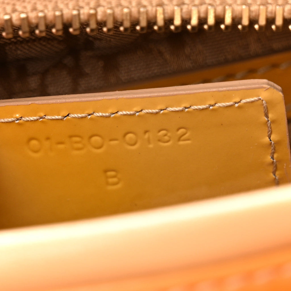 Patent Cannage Medium Lady Dior Dark Beige