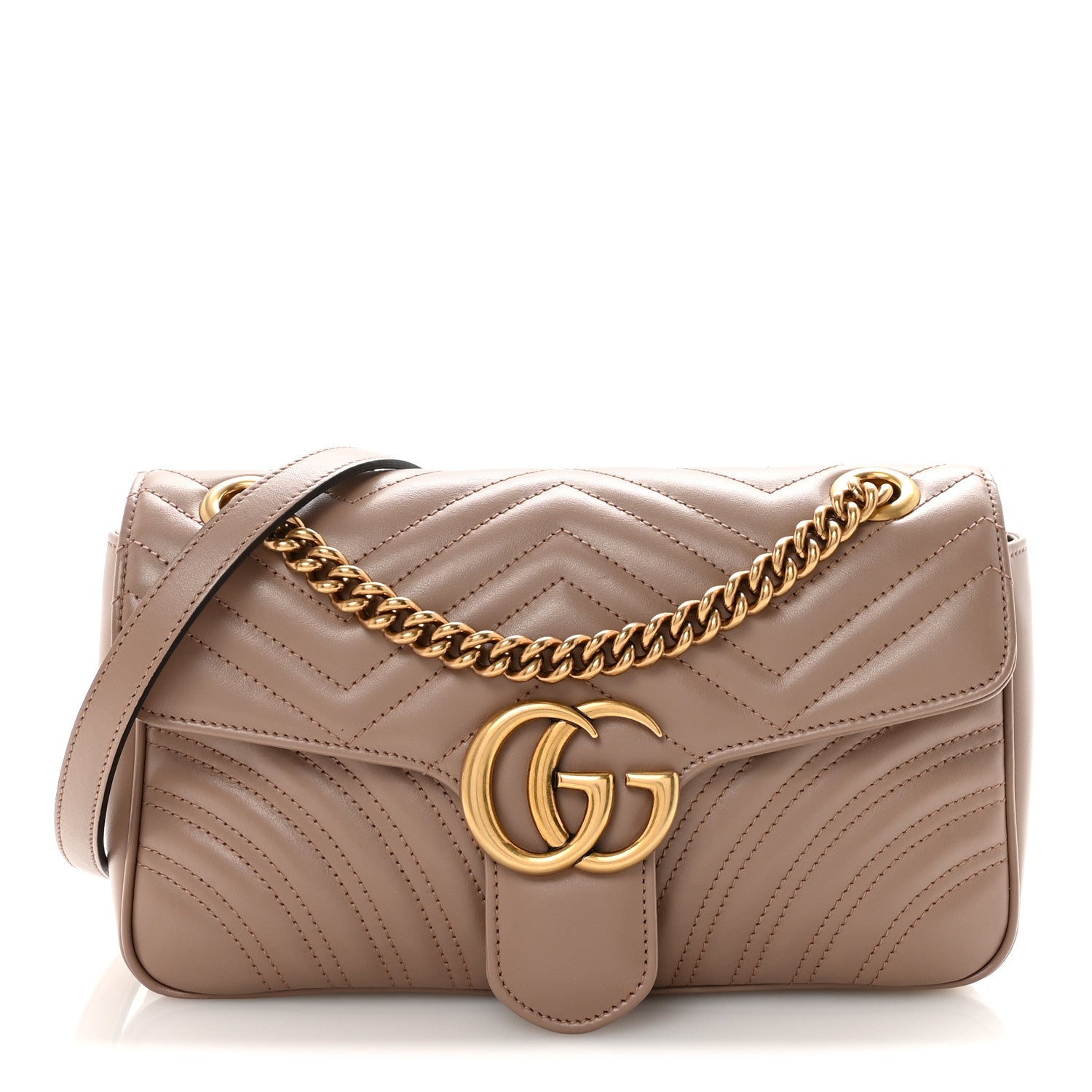 Calfskin Matelasse Small GG Marmont Shoulder Bag Porcelain Rose