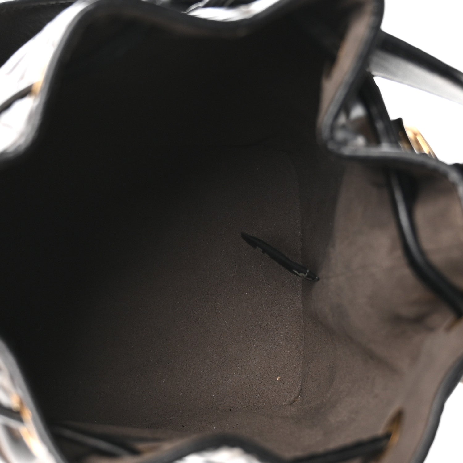 Vitello Liberty F is Fendi Bi-Color FF 1974 Embossed Mini Mon Tresor Bucket Bag Maya Black