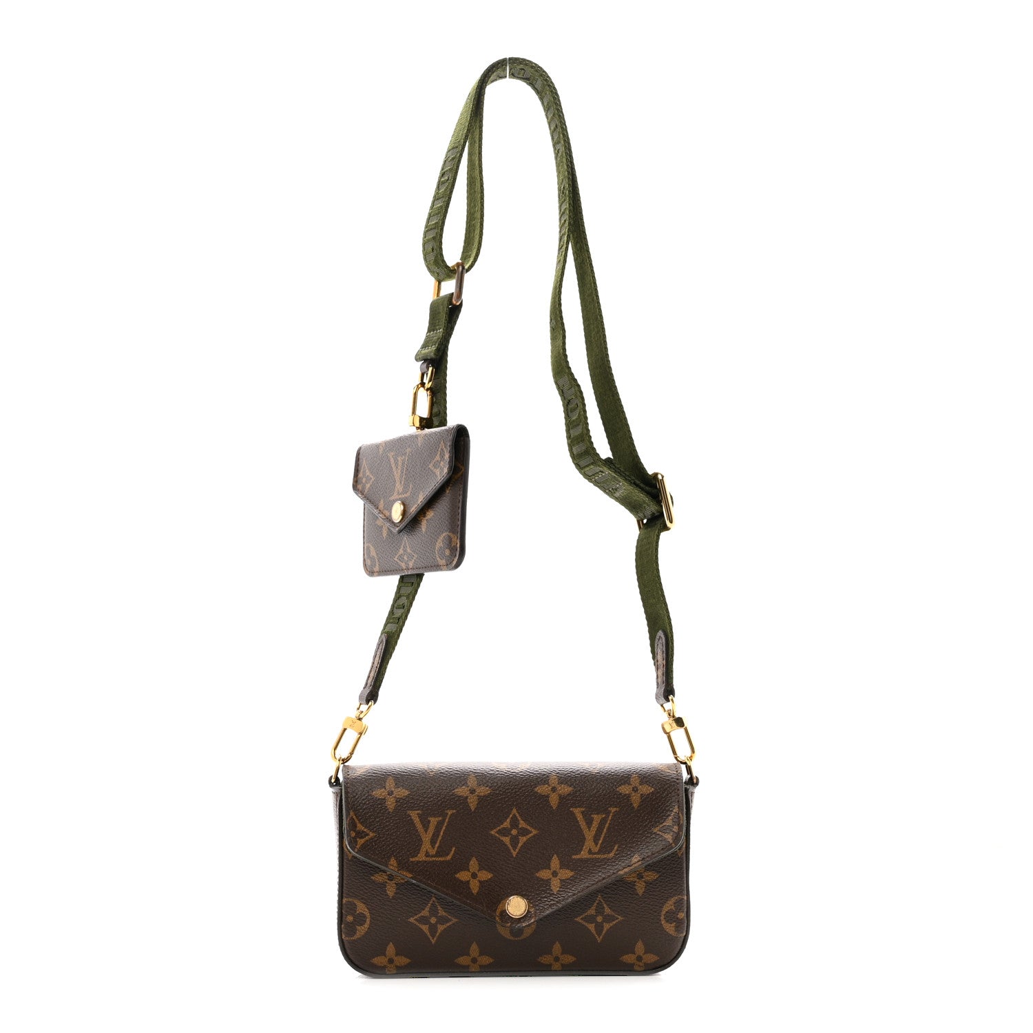 Monogram Felicie Strap & Go Kaki
