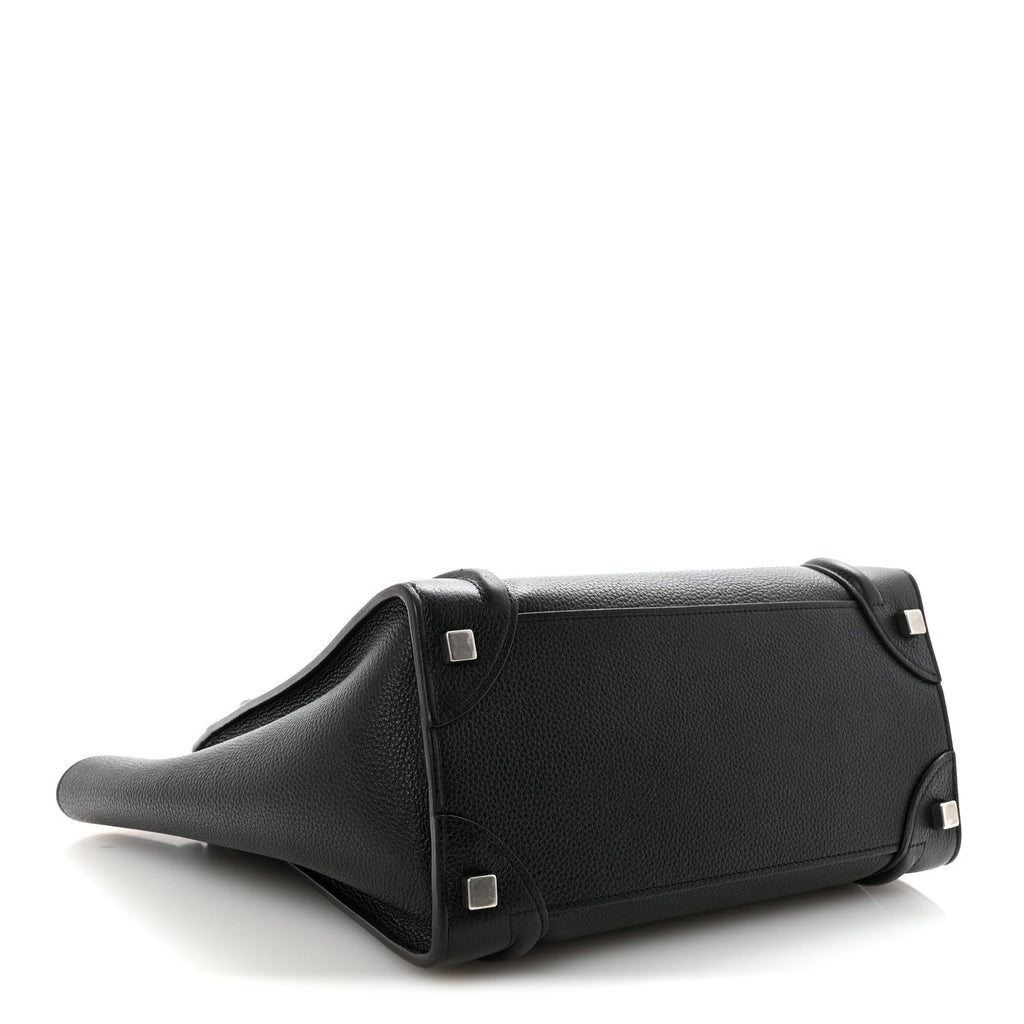 Drummed Calfskin Micro Luggage Black