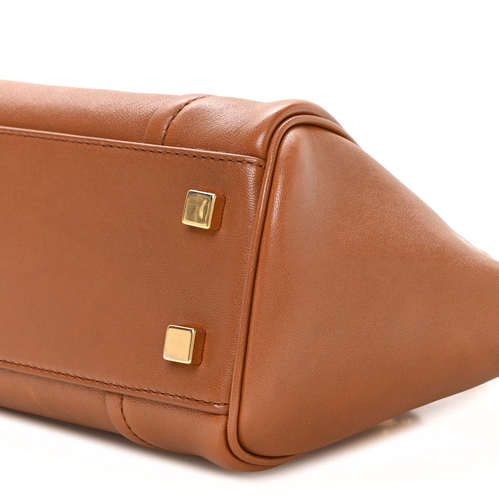 Supple Shiny Lambskin Little New Luggage Soft Tan