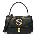 Roxy Calfskin Small Blondie Top Handle Shoulder Flap Bag Black