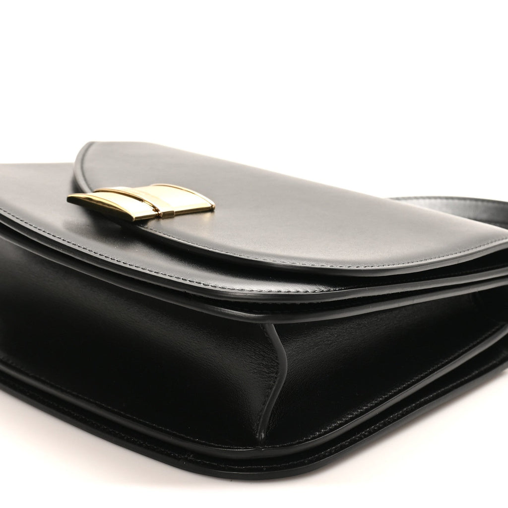 Dappled Calfskin Small Fiamma Crossbody Bag  Black