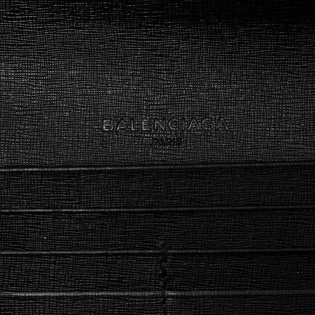 Saffiano Square Check Wallet Black White