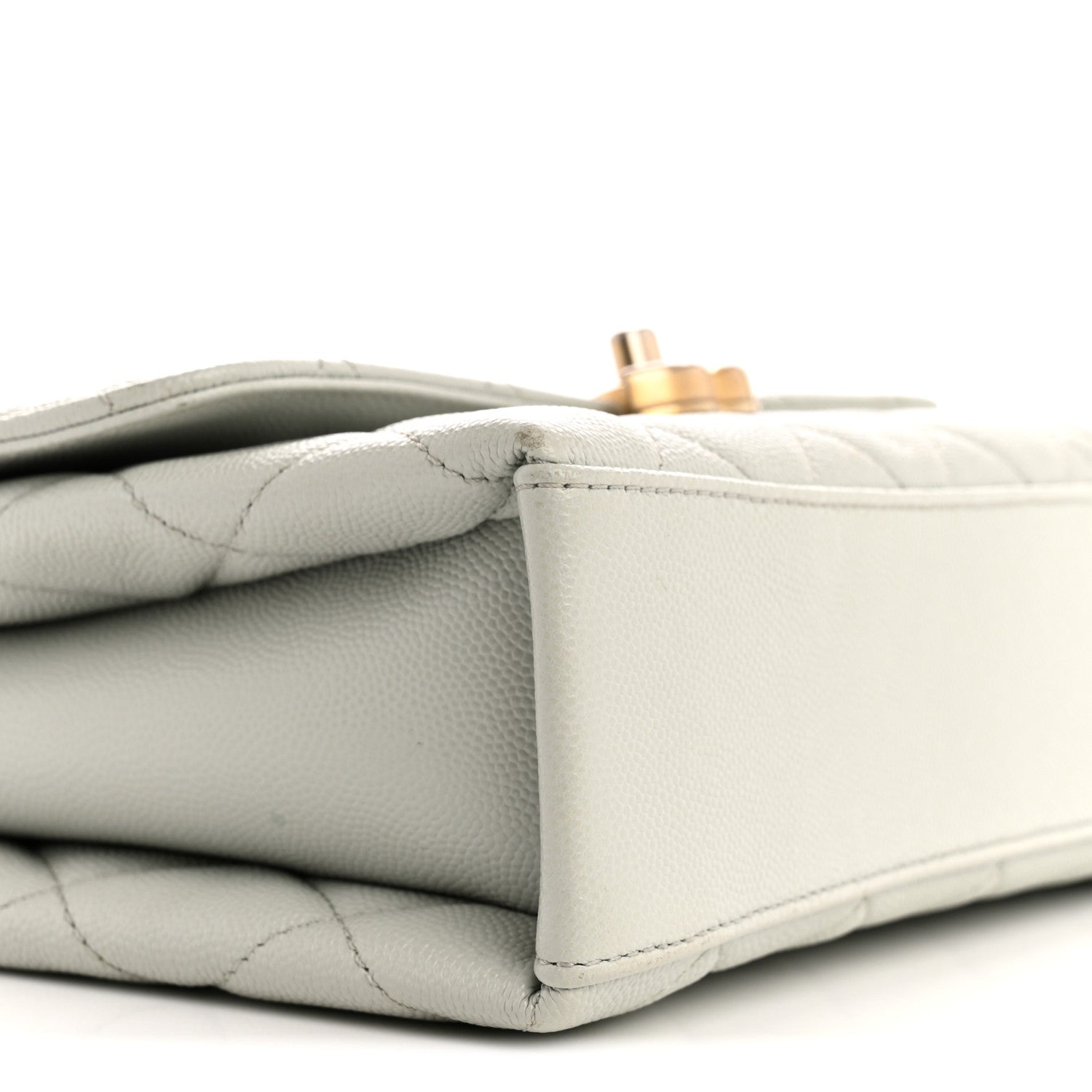 Caviar Quilted Medium Carry Me Top Handle Flap Light Blue