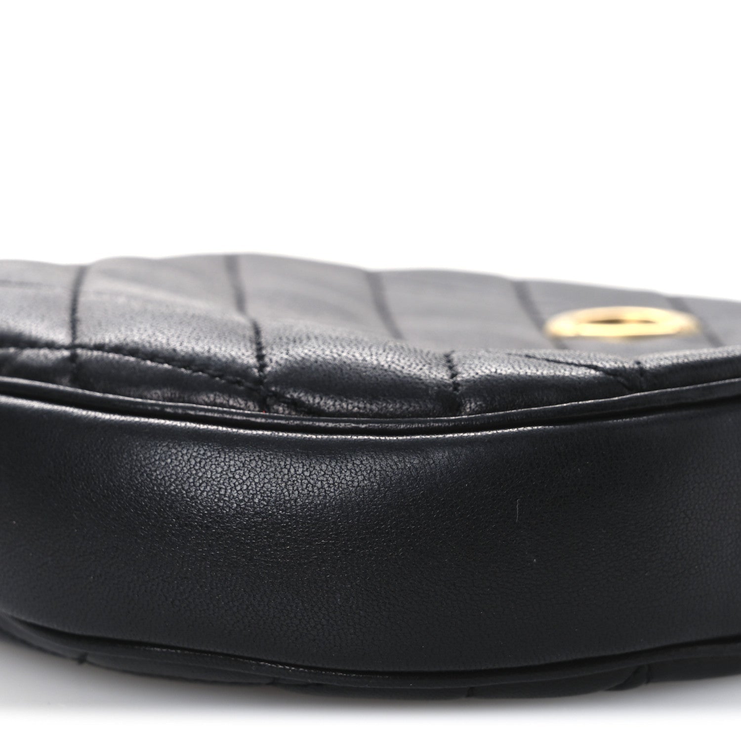 Lambskin Quilted Round Le Maillon Round Tassel Chain Crossbody Bag Black