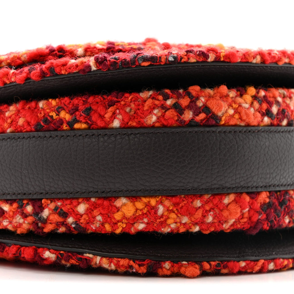 Tweed Check Medium Rocking Horse Crossbody Red Black