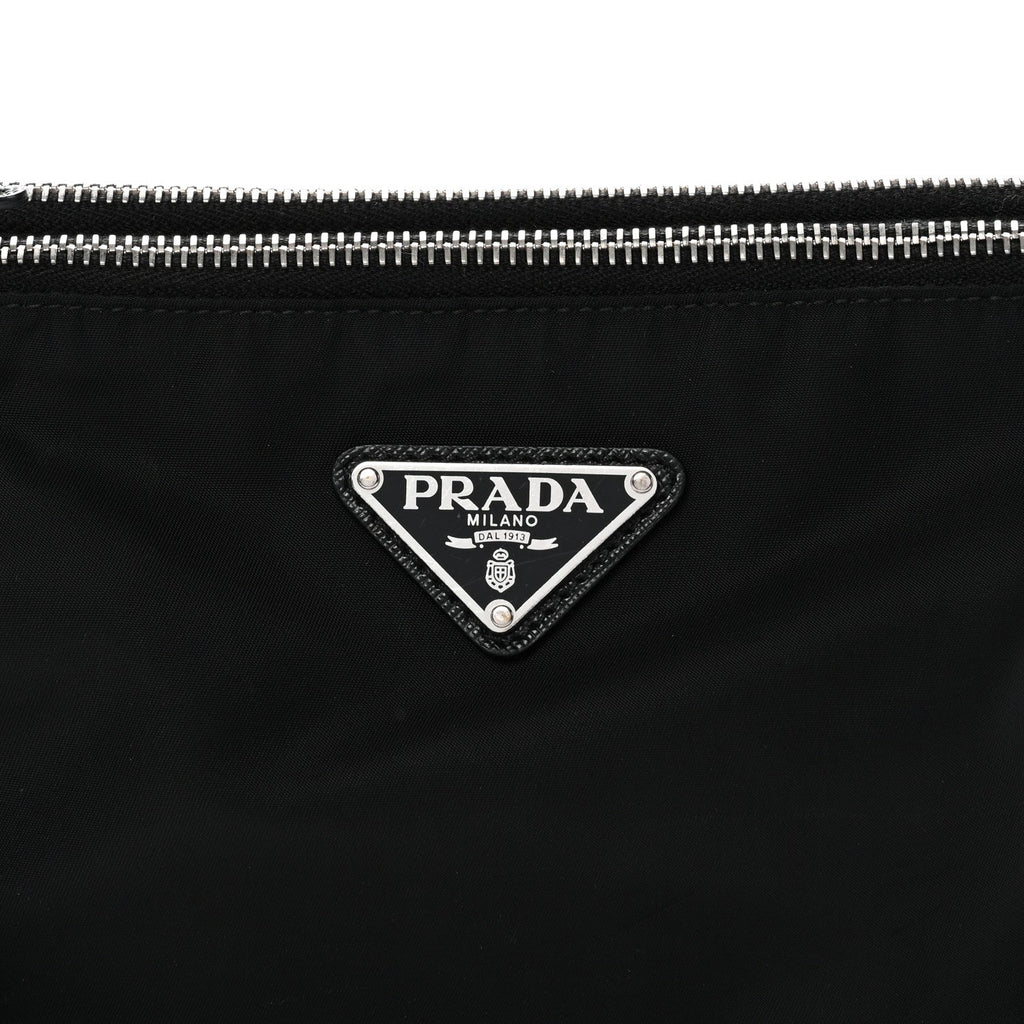 Re-Nylon Saffiano Re-Edition 2000 Double Zip Crossbody Bag Black