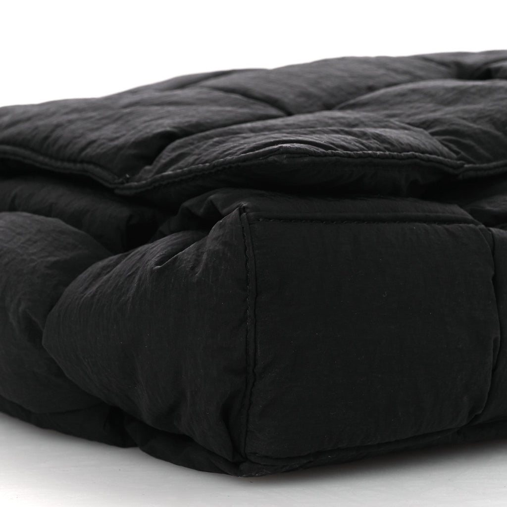 Nylon Intrecciato Padded Tech Maxi Cassette Bag Black