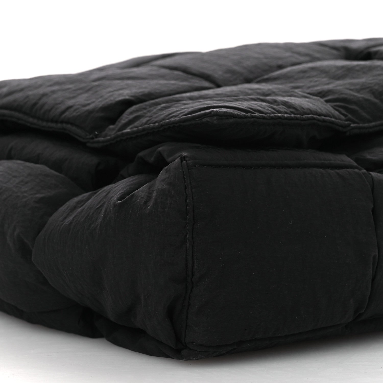 Nylon Intrecciato Padded Tech Maxi Cassette Bag Black