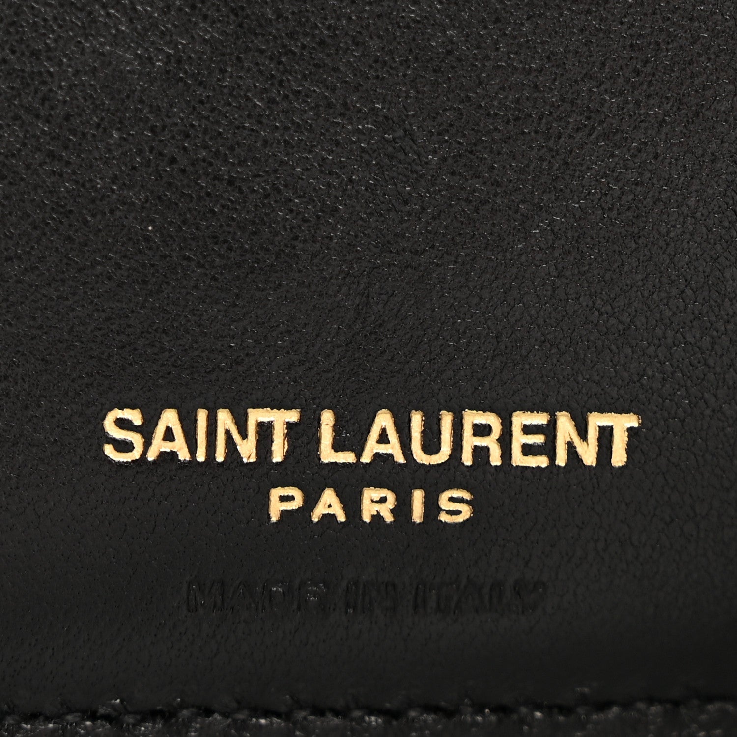 Lambskin Matelasse Chevron Monogram Compact Tri Fold Wallet Black