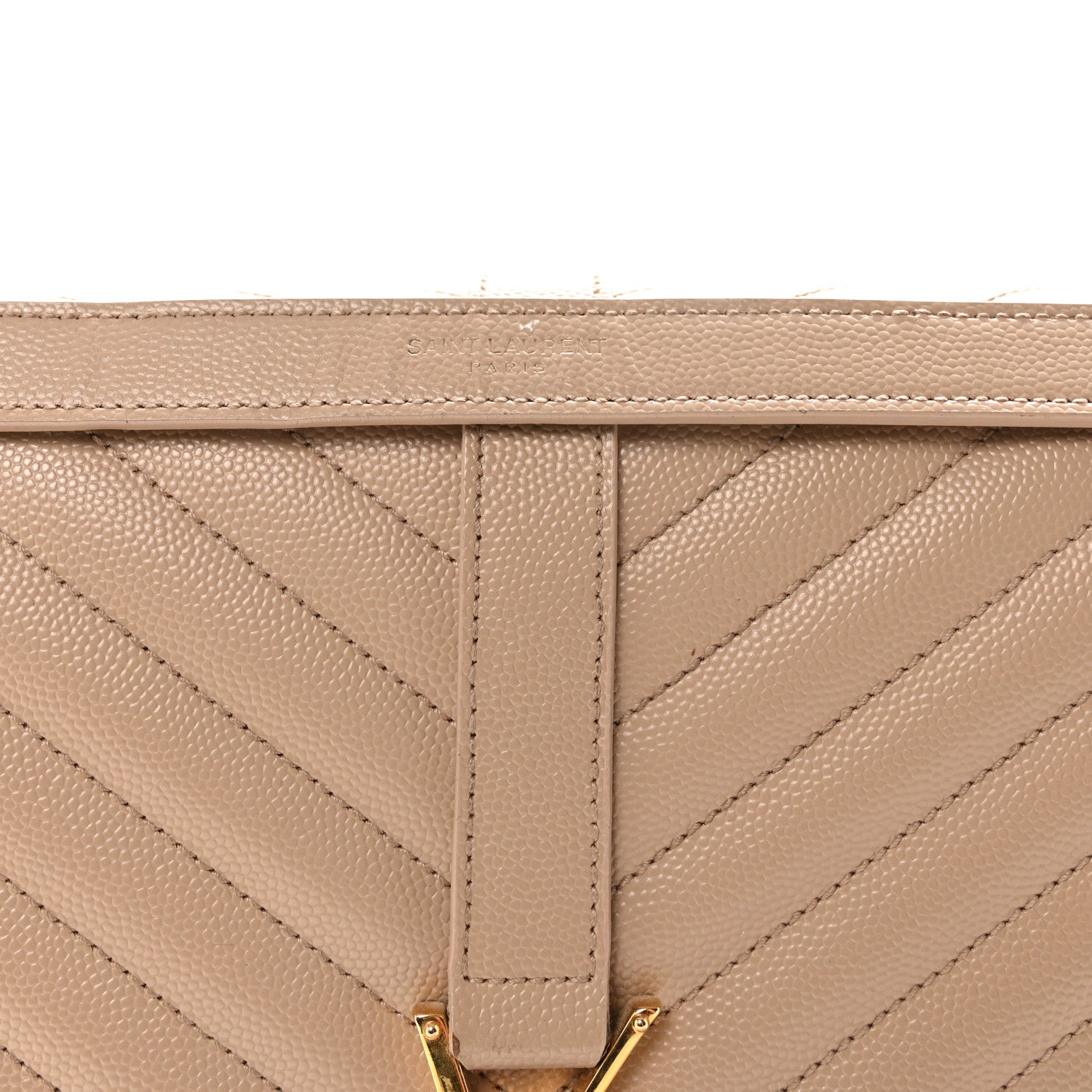 Grain De Poudre Matelasse Chevron Large Monogram Satchel Dark Beige