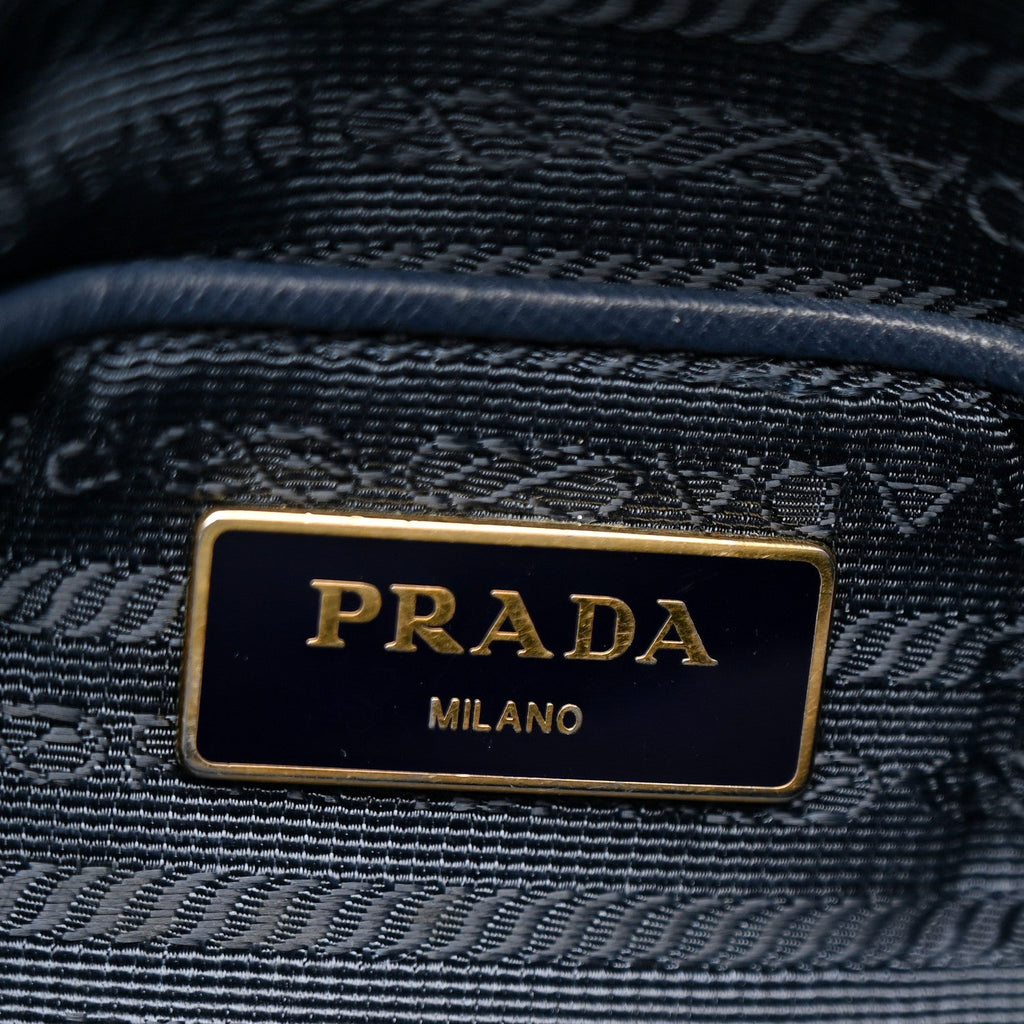 Tessuto Nylon Saffiano Shopping Tote Navy
