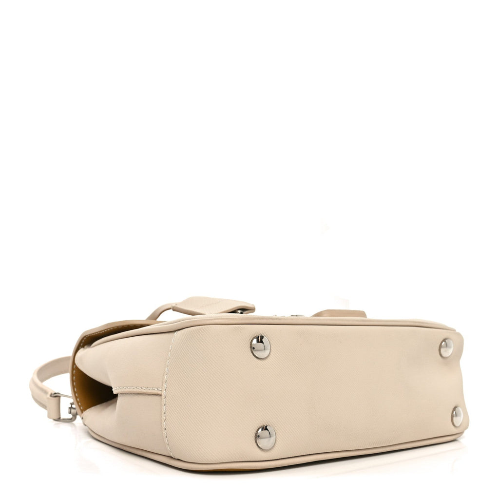Trench Calfskin Small DK88 Top Handle Bag Limestome Ochre Yellow