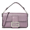 Metallic Cuoio Roma Sellerissima Nappa Sintetica Tape Stitch Mini Baguette Rosa Placca Argento