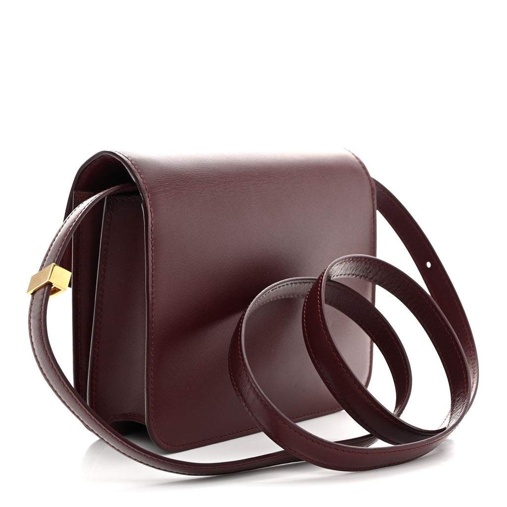Box Calfskin Teen Classic Box Flap Bag Burgundy
