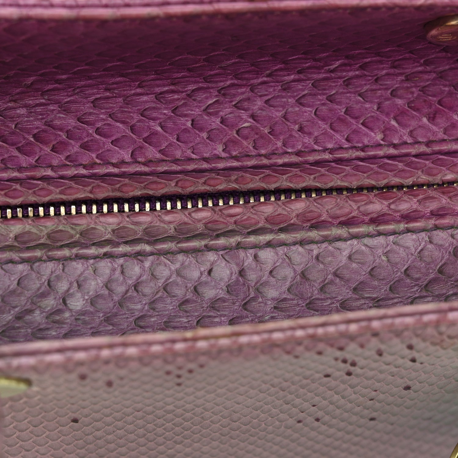 Snakeskin Medium Lady Dior Purple