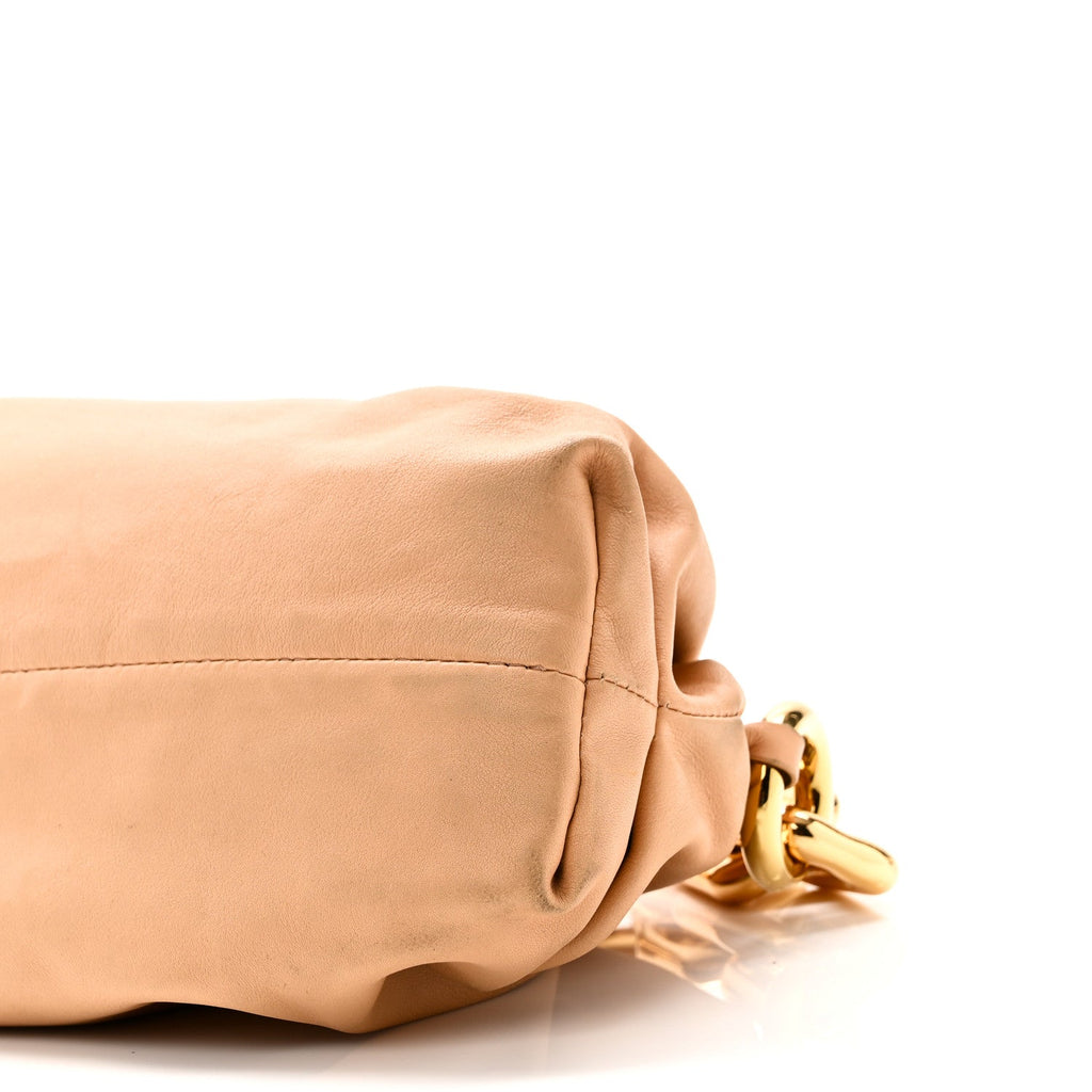 Calfskin Teen Chain Pouch Almond