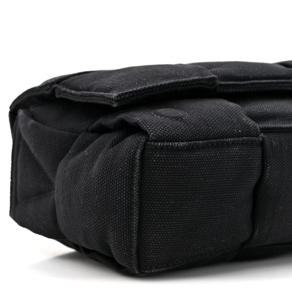 Denim Maxi Intrecciato Padded Tech Cassette Bag Black