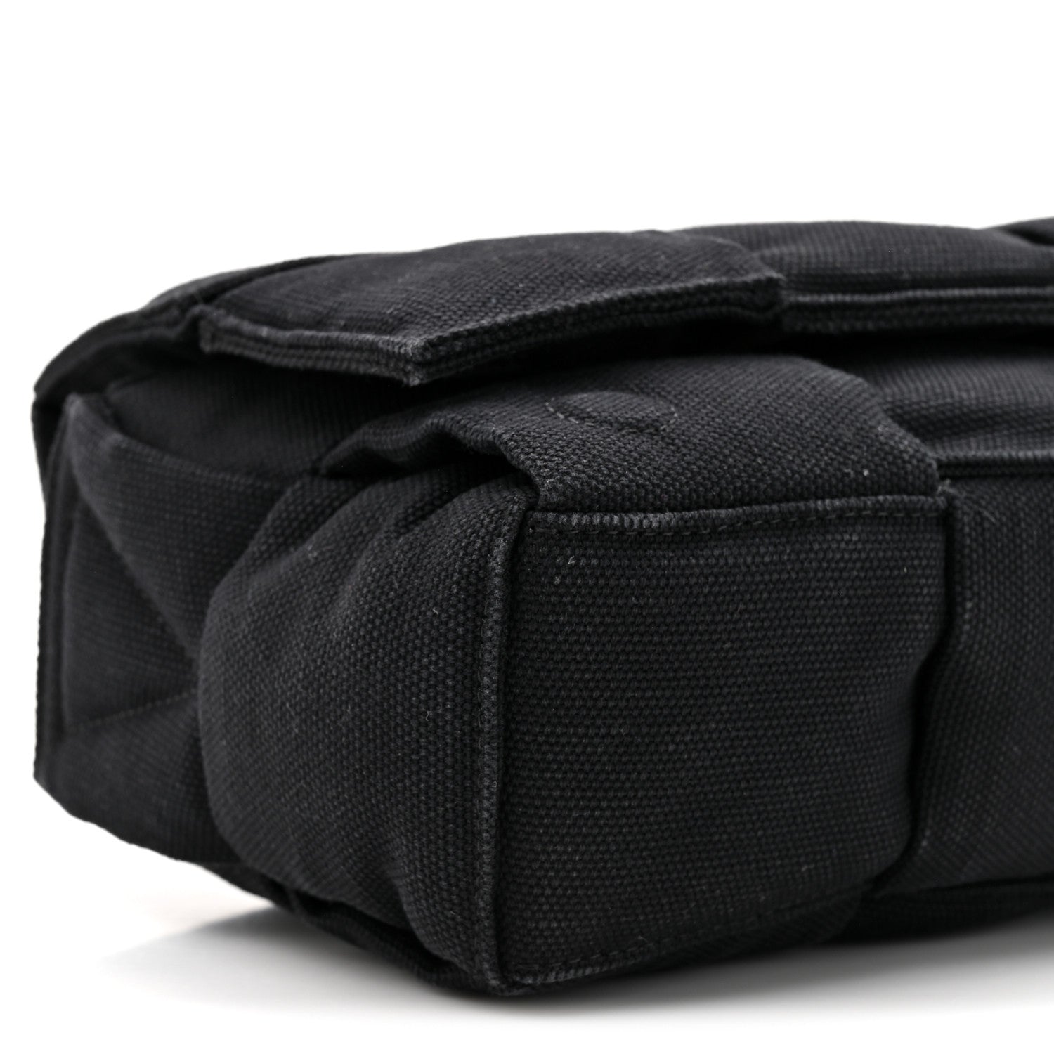 Denim Maxi Intrecciato Padded Tech Cassette Bag Black