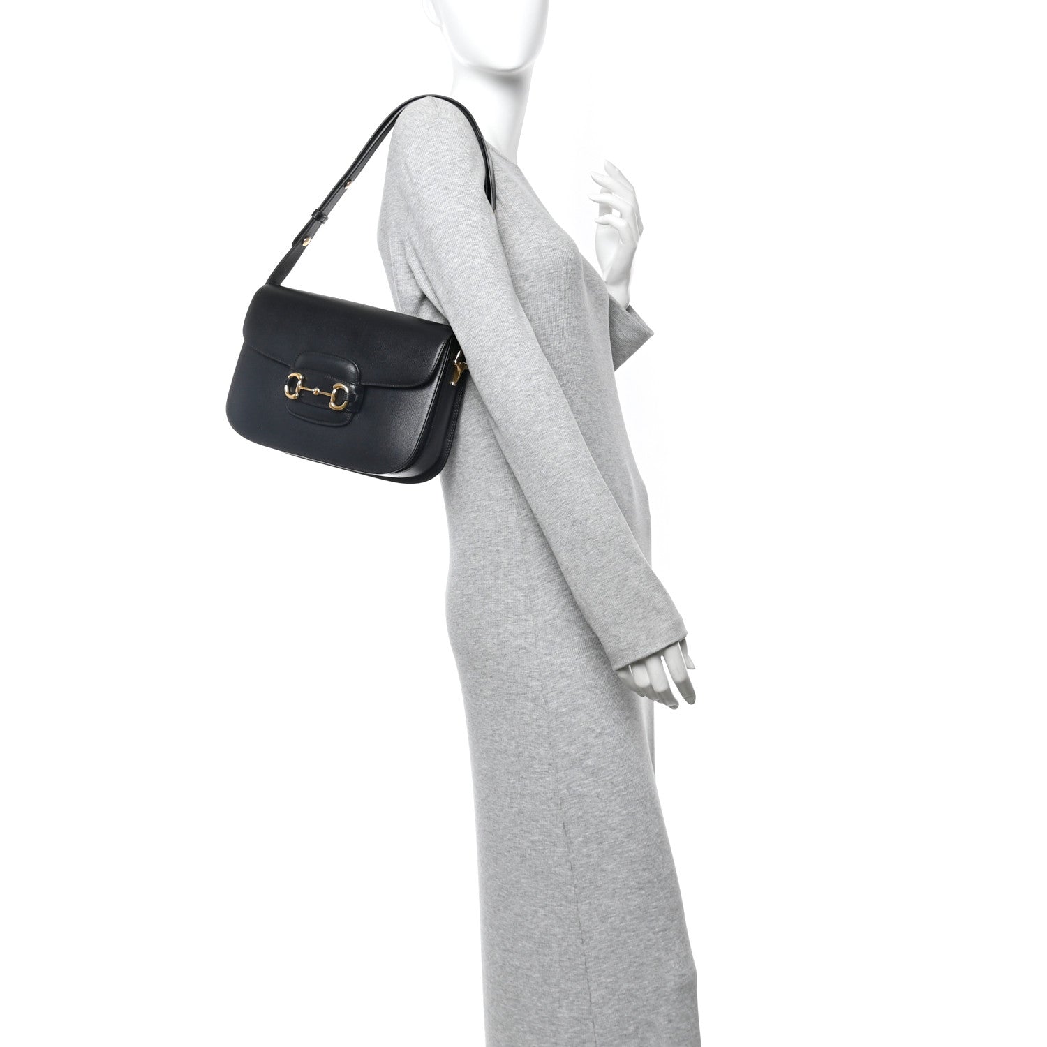 Azalea Calfskin Horsebit 1955 Shoulder Bag Black