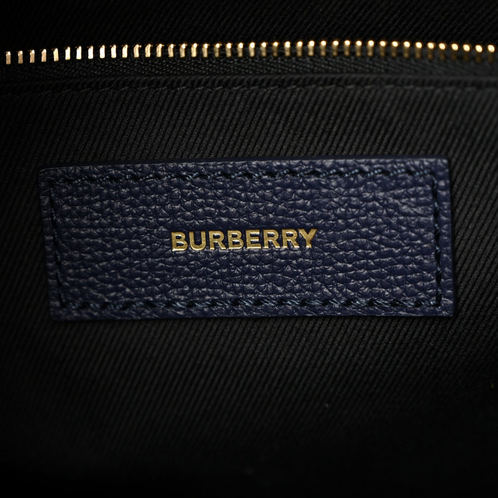 Derby Calfskin Vintage Check Medium Banner Tote Regency Blue