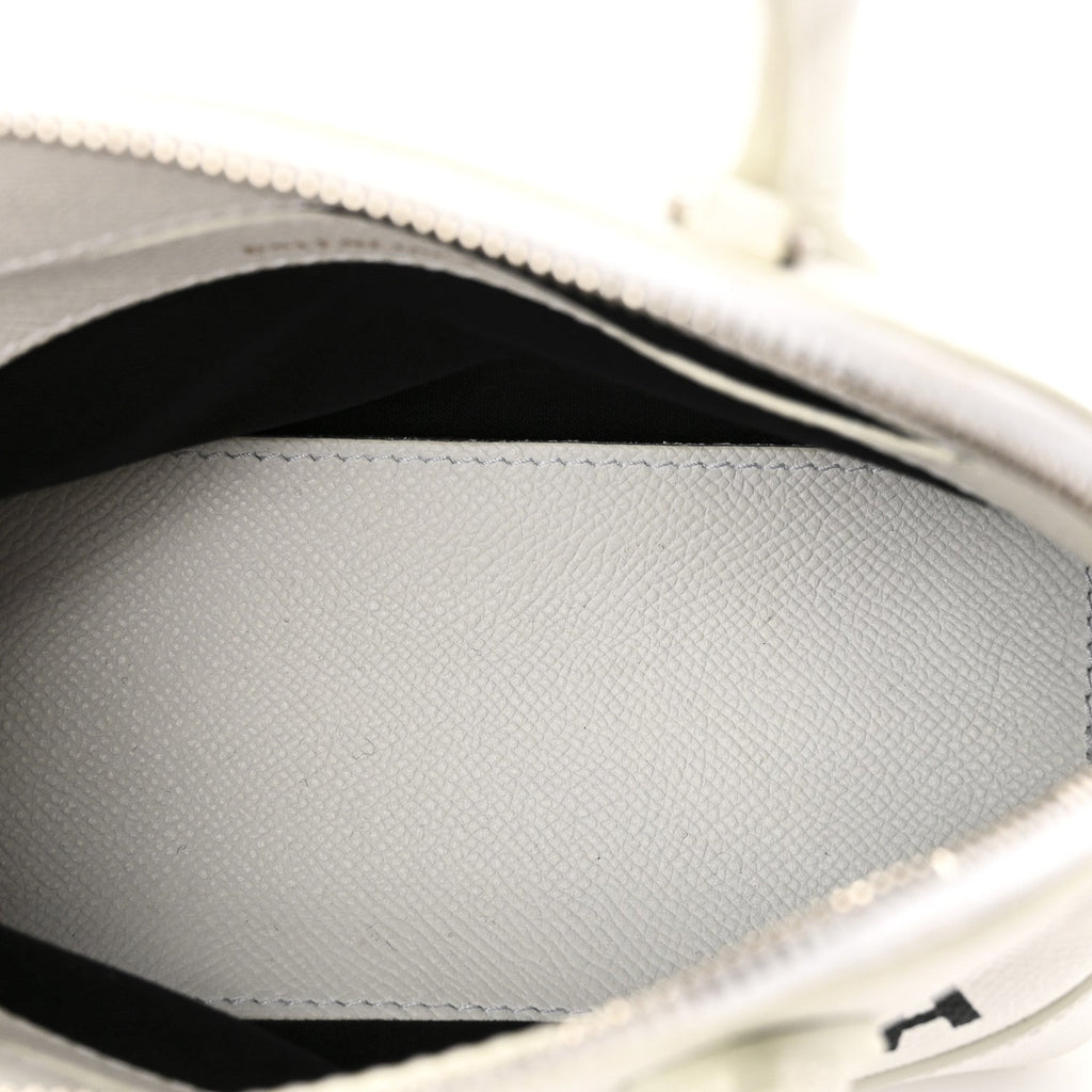 Grained Calfskin XXS Ville Top Handle Bag White Black