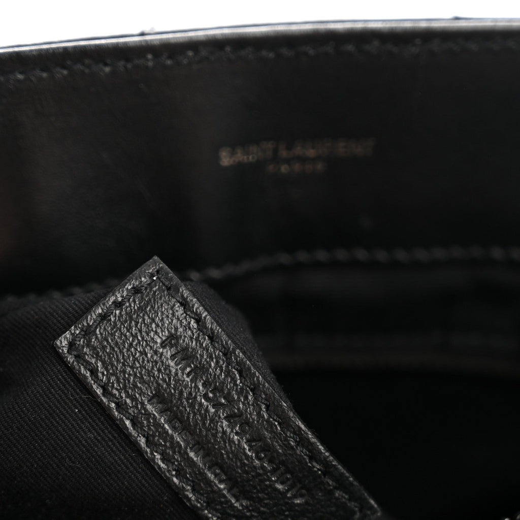 Calfskin Y Quilted Monogram Monochrome Medium Loulou Chain Satchel Black