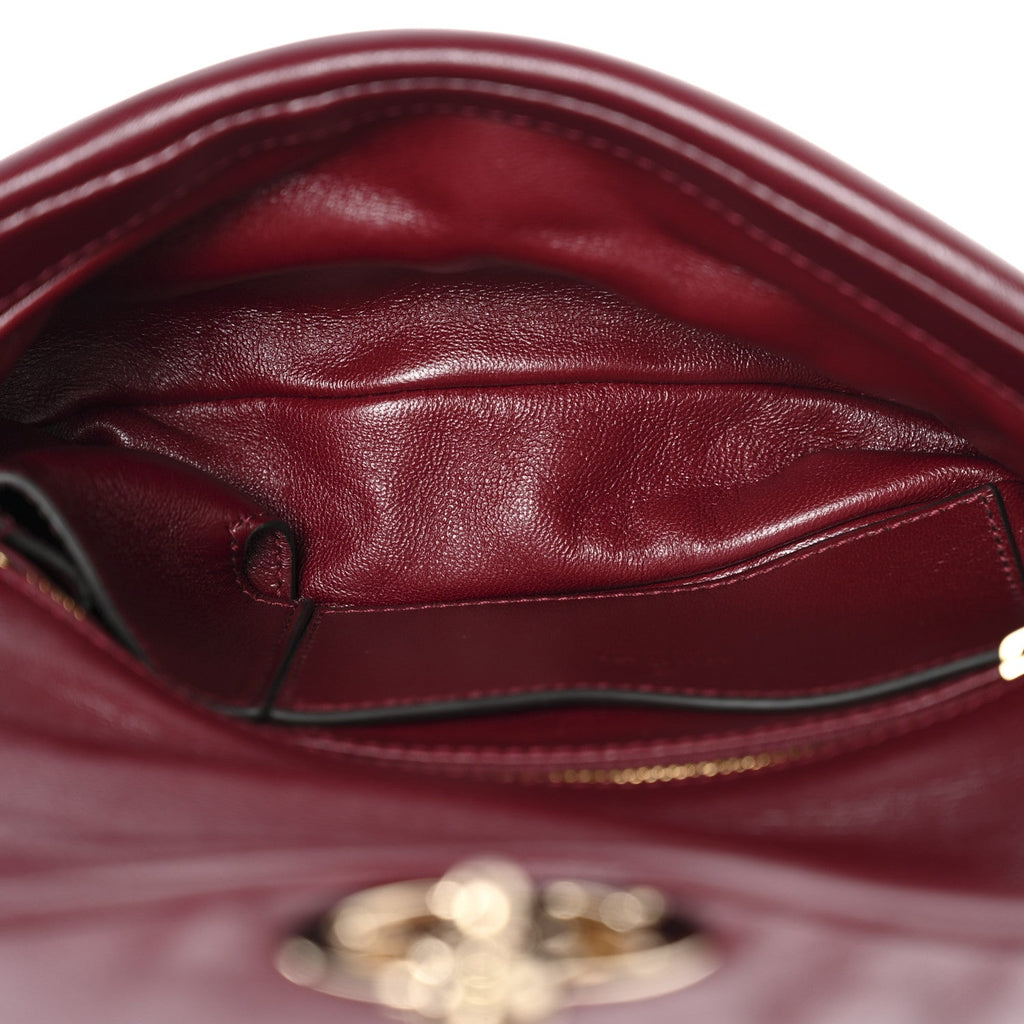 Lambskin Mini GG Milano Top Handle Shoulder Bag Rosso Ancora