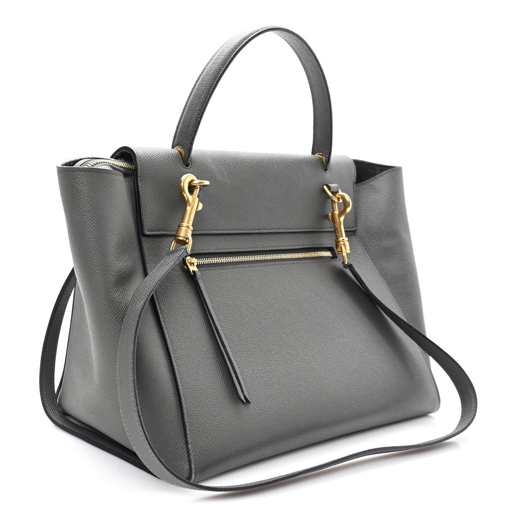 Grained Calfskin Mini Belt Bag Grey