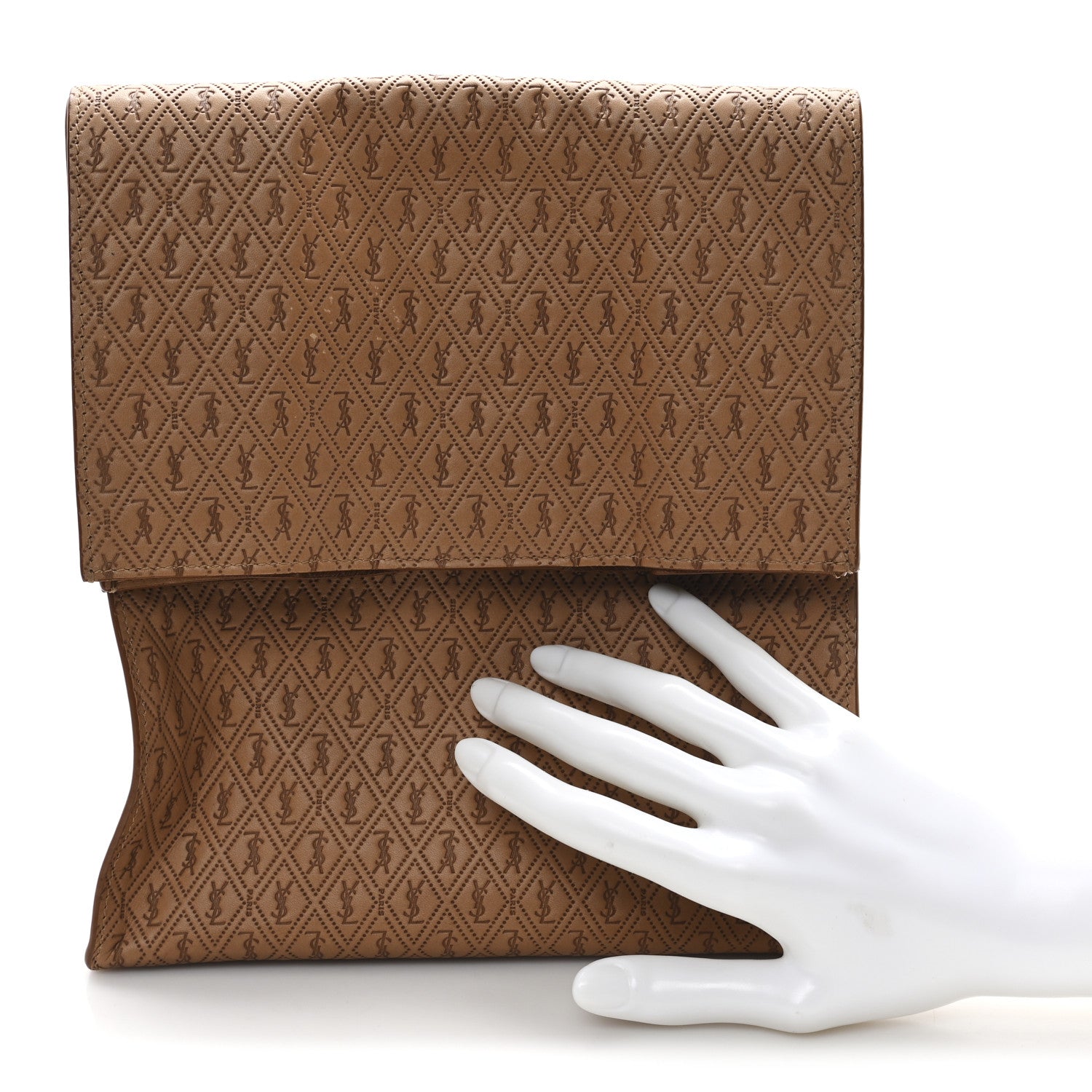 Calfskin Monogram Deli Paper Bag Vintage Beige