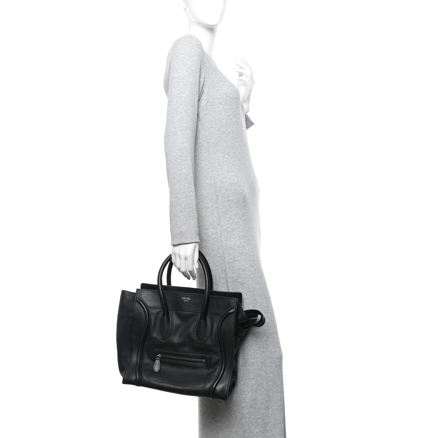 Drummed Calfskin Mini Luggage Black