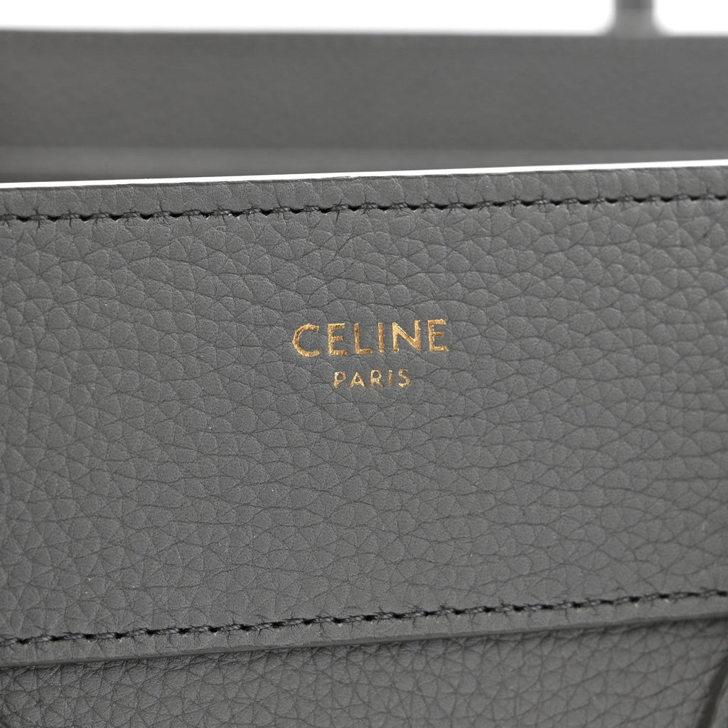 Baby Drummed Calfskin Micro Luggage Kohl