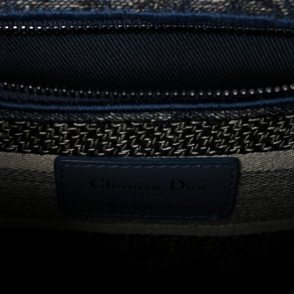 Canvas Embroidered Brocart Medium Lady D-Lite Blue