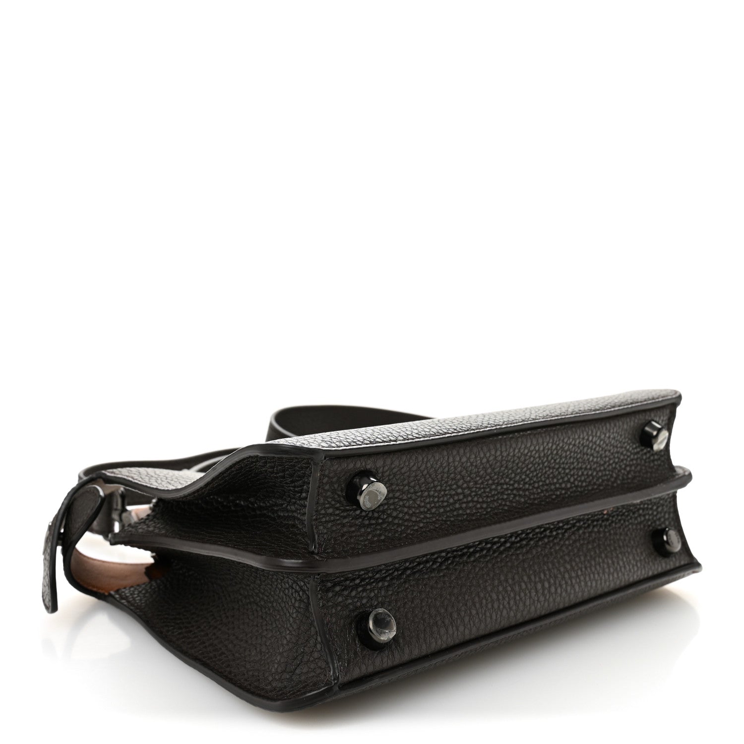 Cuoio Romano Vitello Cover Glazed Fabric Bi-Color FF 1974 Mini Peekaboo I SEE U Satchel Brown