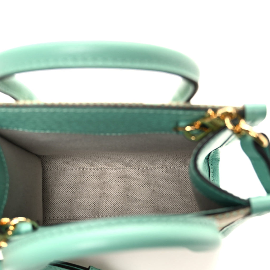Monogram Jumbo GG Textured Dollar Calfskin Mini Tote Bag Pepperlight Mint