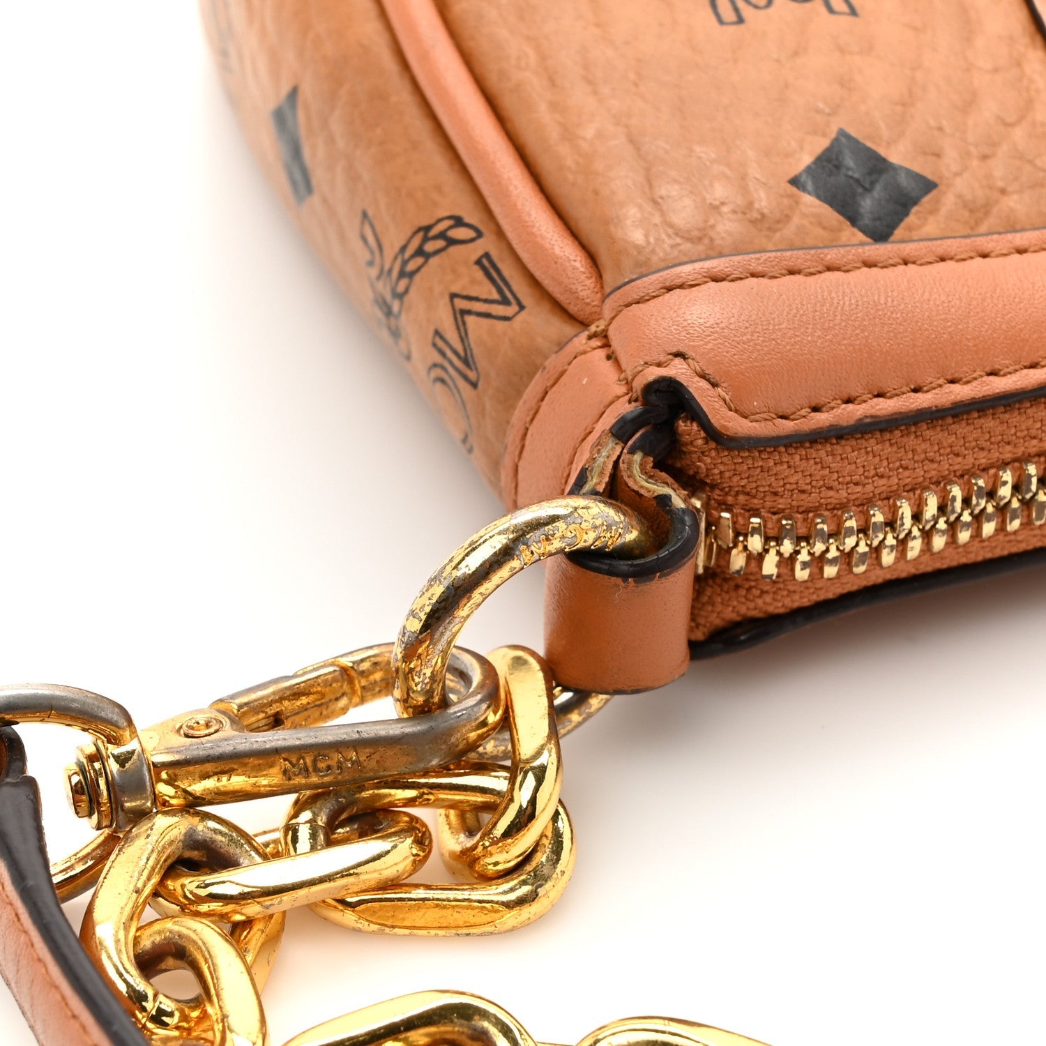 Visetos Nappa Mini Delmy Chain Shoulder Bag Cognac