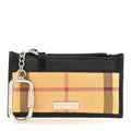 House Check Key Coin Case Black