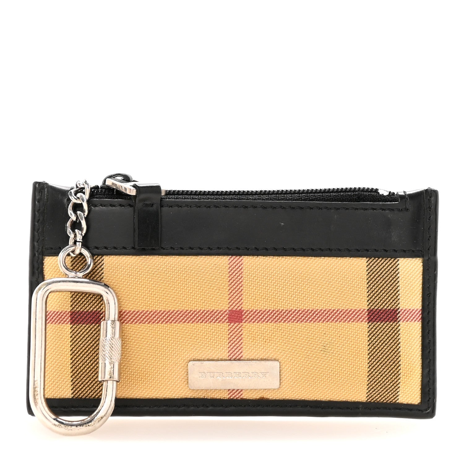 House Check Key Coin Case Black