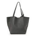 Grained Calfskin Park Tote Three Charcoal