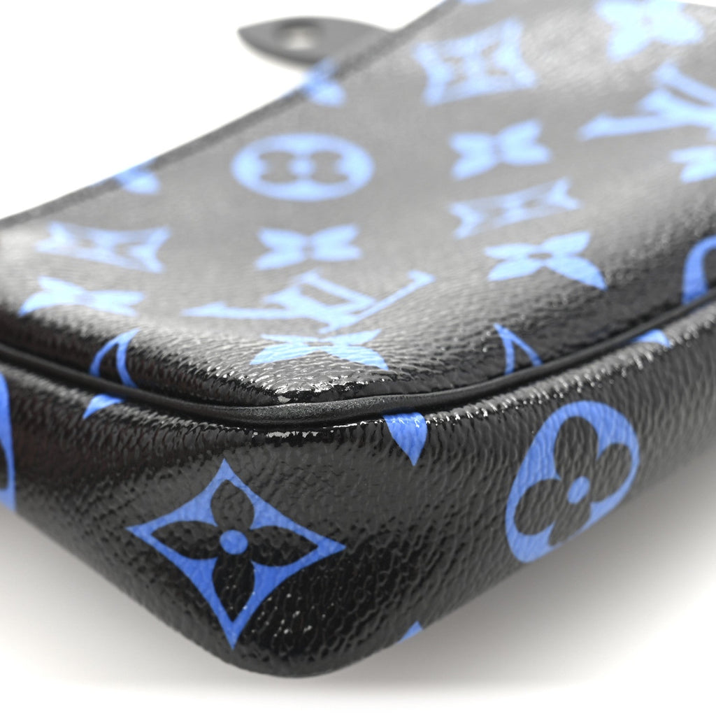 Colored Monogram Mini Pochette Accessories Blue Black