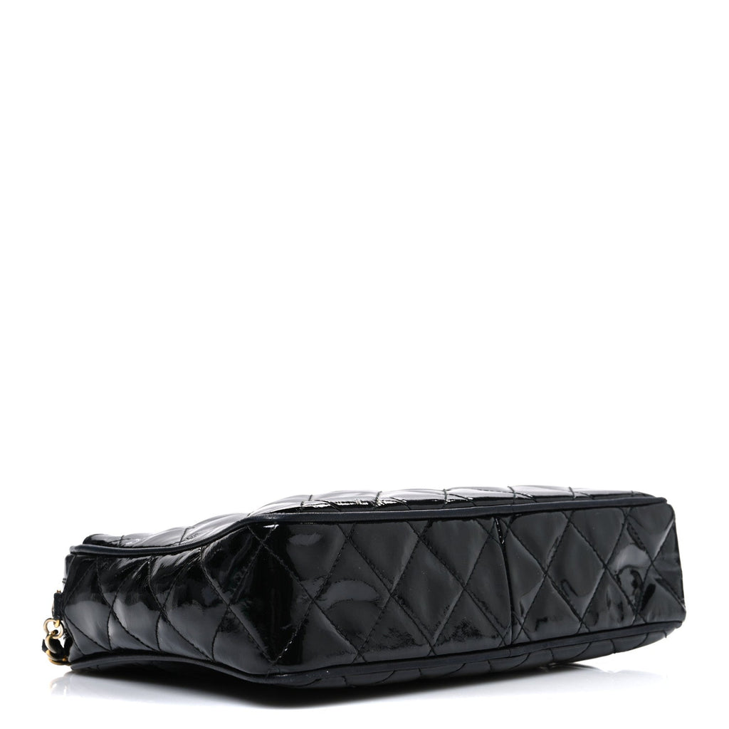 Patent Quilted Tassel Camera Case Black